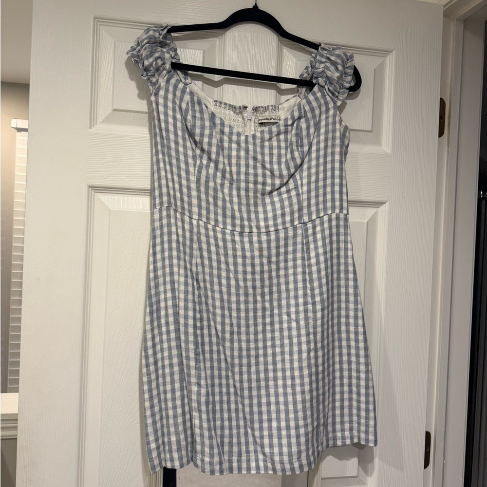 Abercrombie & Fitch Blue and White Gingham Mini Dress
